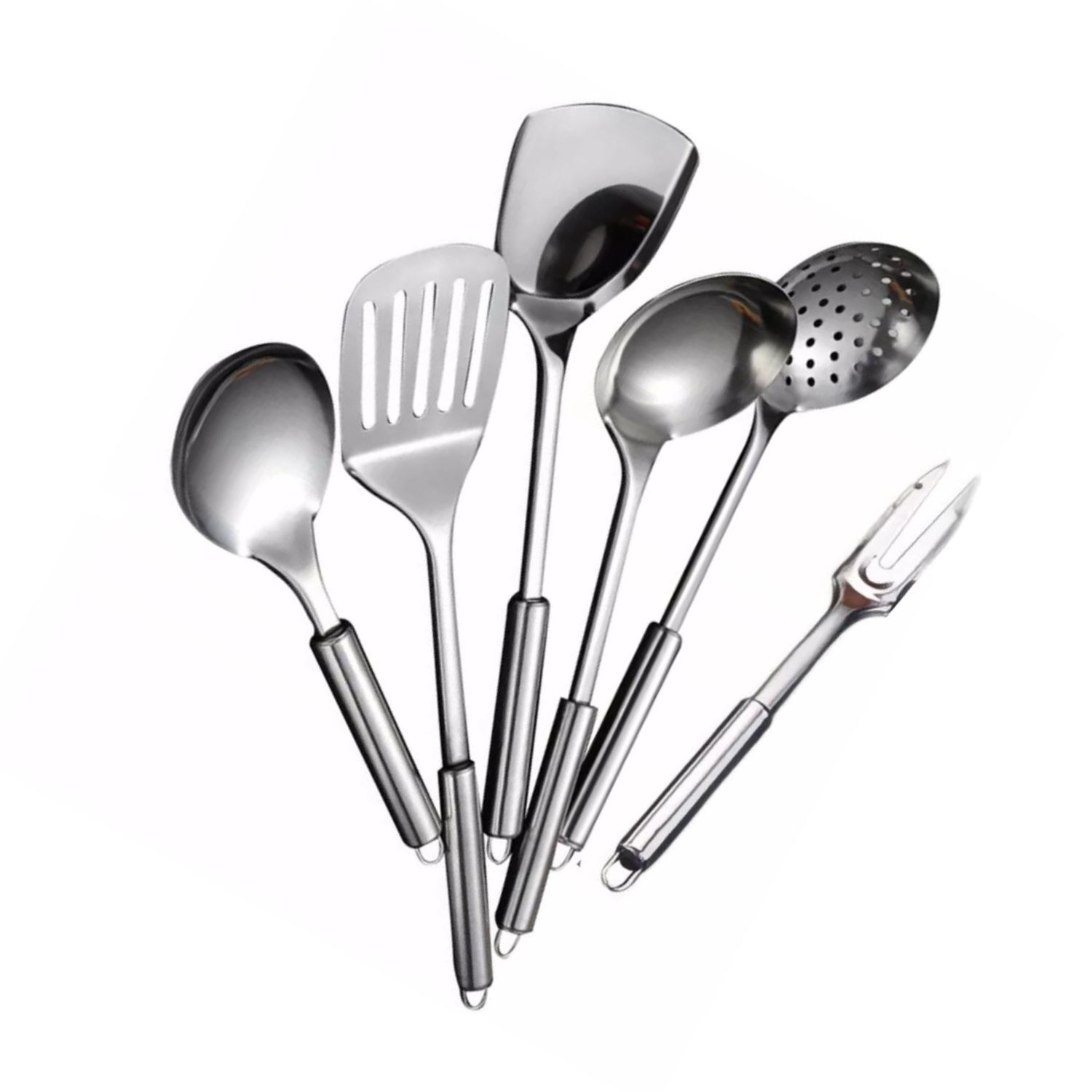 Set 6 Piezas Cucharones Cocina 37cm Design Plateado Multicolor image number 0.0