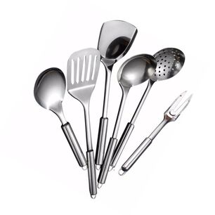 Set 6 Piezas Cucharones Cocina 37cm Design Plateado Multicolor