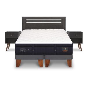 Cama Europea Cic Super Premium / 2 Plazas / Base Dividida + Set De Maderas