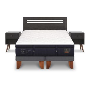 Cama Europea Cic Super Premium / 2 Plazas / Base Dividida + Set De Maderas