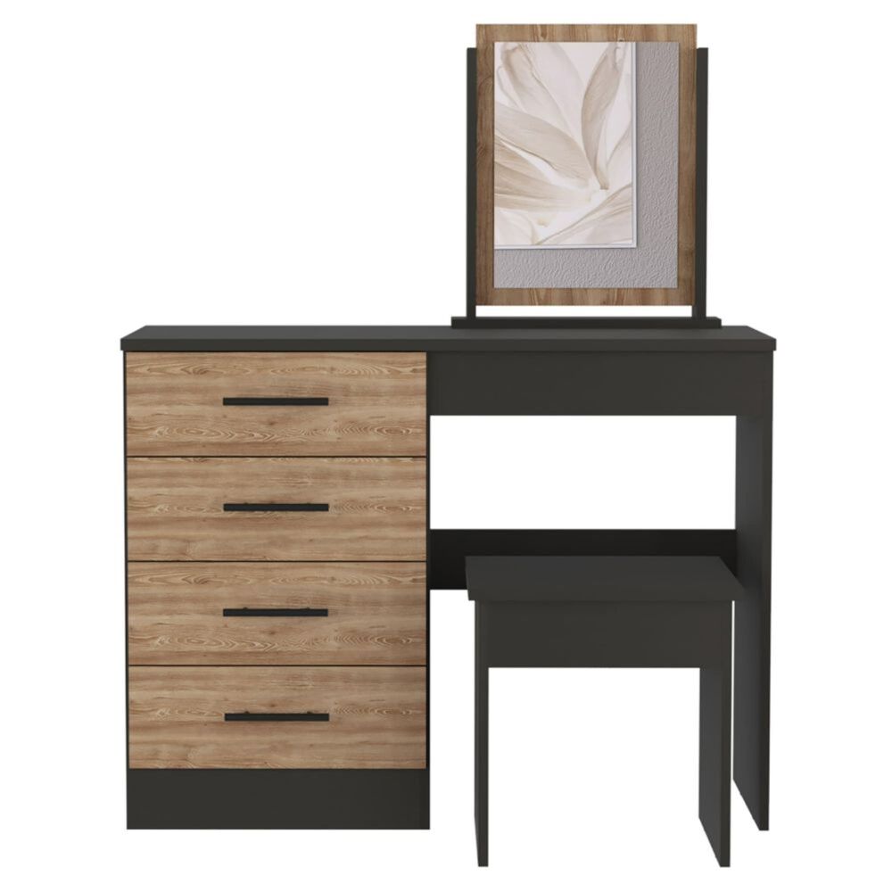 Mueble Tocador Con Espejo Y 4 Cajones + Silla image number 3.0