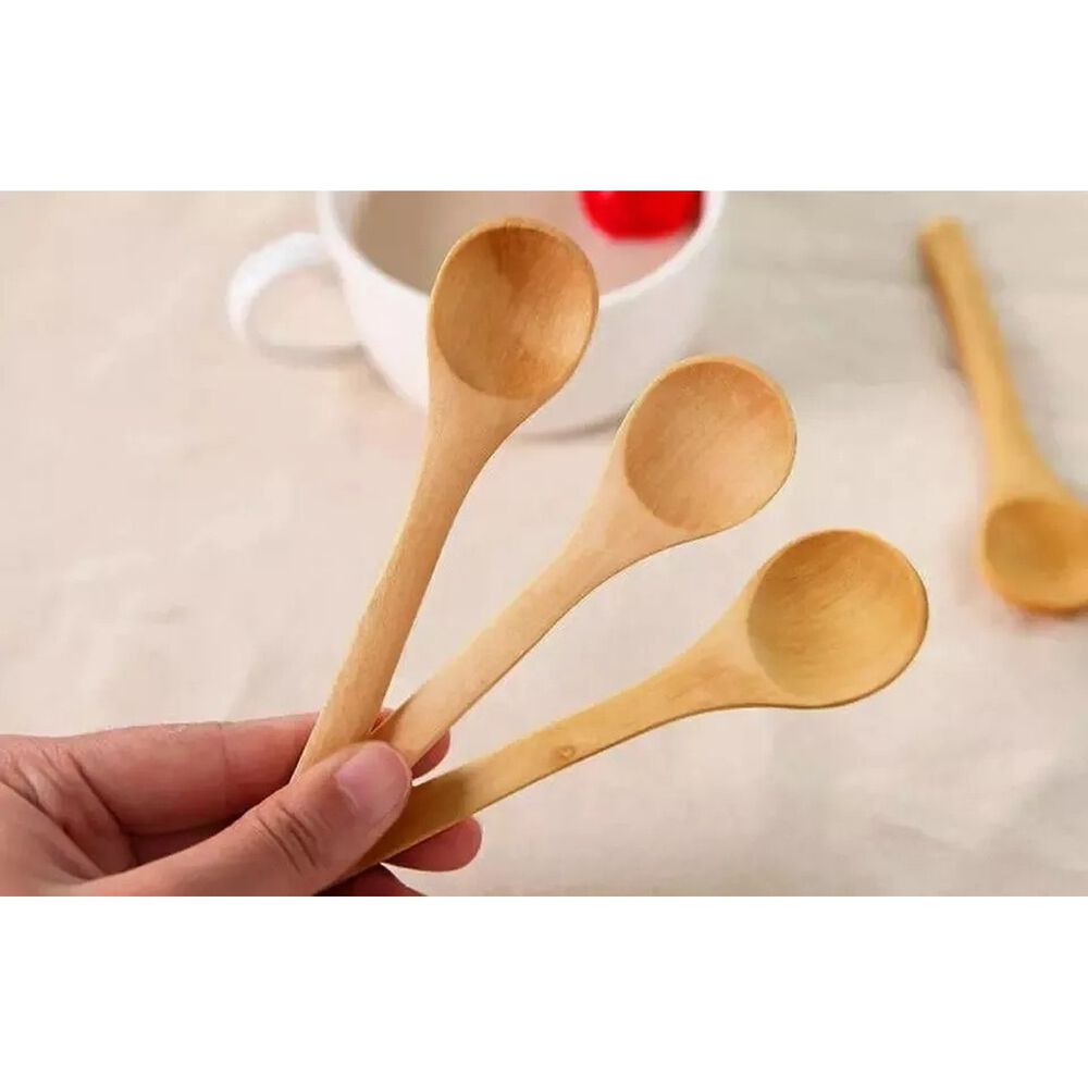 Set 6 Cucharas De Bambú Reutilizables Para Salsas Dips image number 5.0