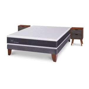 Cama Europea Cic New Ortopedic / 2 Plazas / Base Normal + Velador