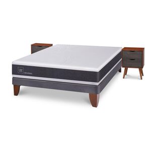 Cama Europea Cic New Ortopedic / 2 Plazas / Base Normal + Velador