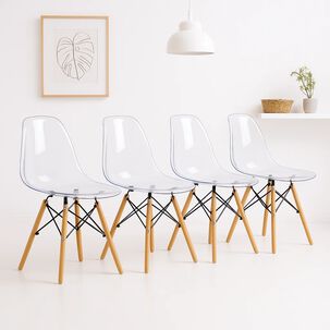 Pack De 4 Sillas Eames Transparentes