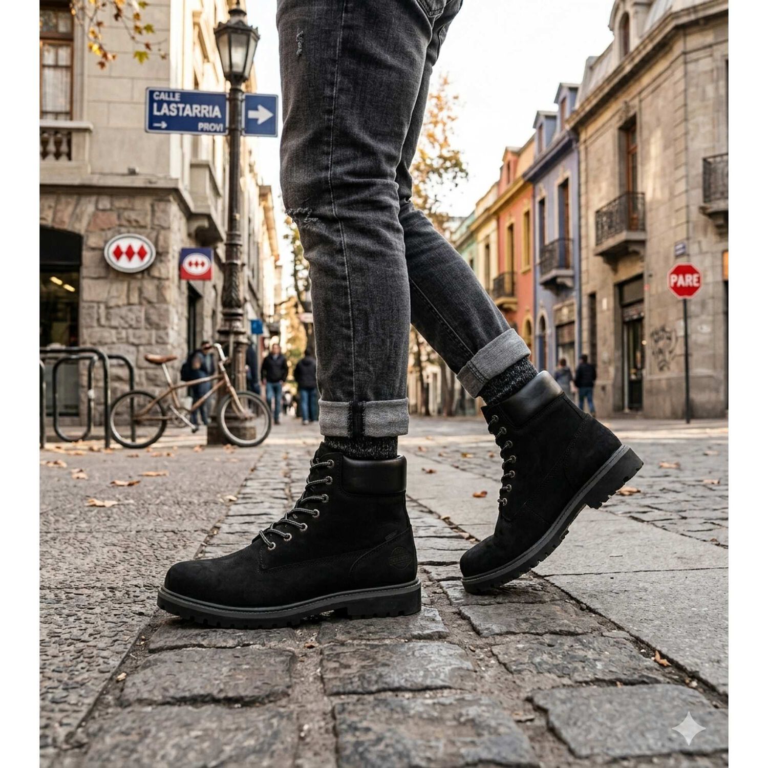 Botin De Cuero Augusto Negro London Adixt image number 4.0