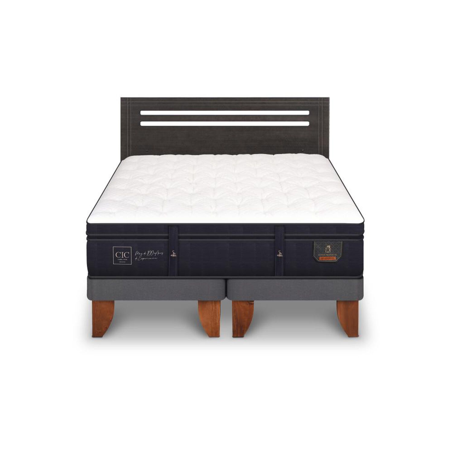 Cama Europea Cic Super Premium / 2 Plazas / Base Dividida + Respaldo image number 0.0