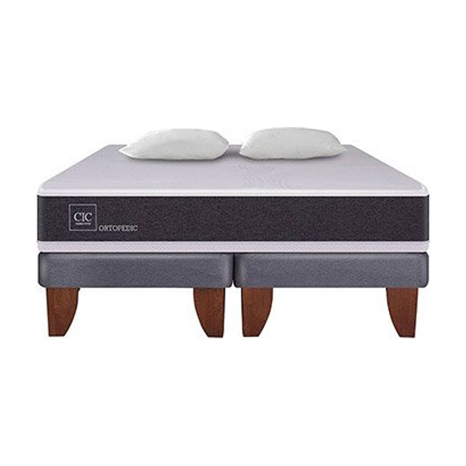 Cama Europea Cic New Ortopedic / 2 Plazas / Base Dividida + Almohadas image number 5.0