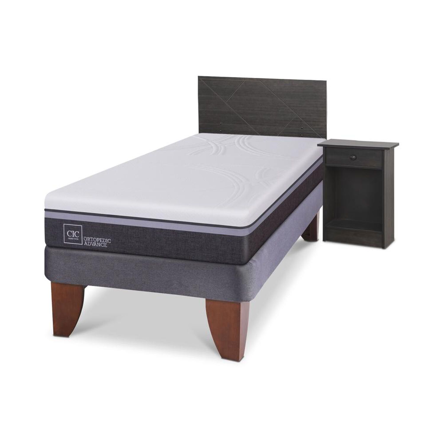 Cama Europea Cic Ortopedic Advance / 1.5 Plazas / Base Normal + Set De Maderas image number 1.0