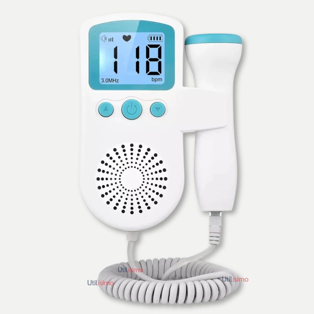 Monitor Fetal Doppler Latidos Fetales Corazón Bebé Blanco Azul image number 0.0