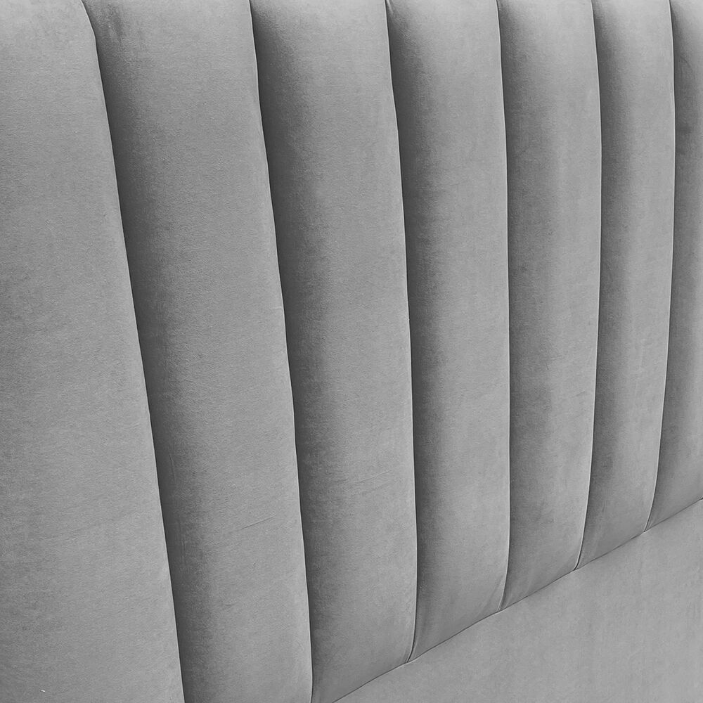 Respaldo De Cama Tubular Vertical Felpa Gris Plata 1,5 Plazas image number 1.0