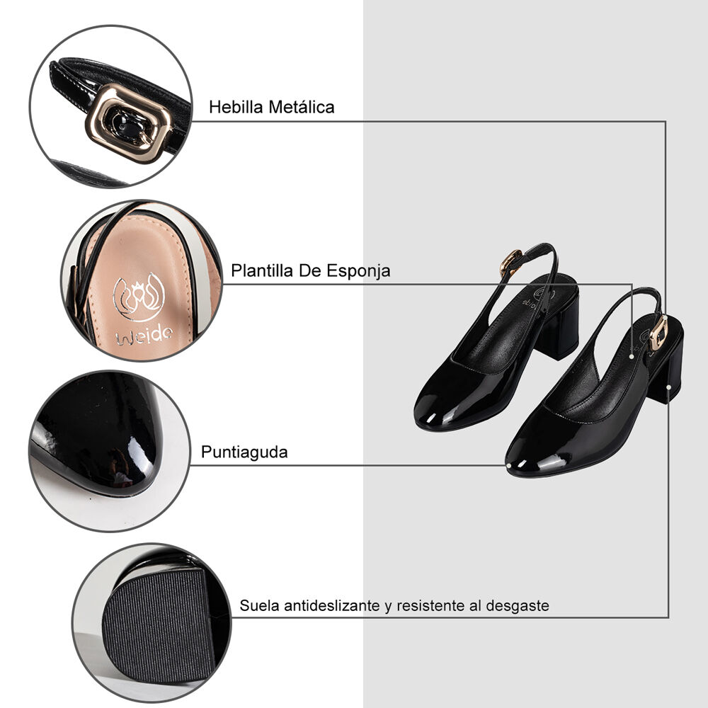 Zapato Casual Tacones Charol Verano Mujer Weide Yl82 image number 5.0