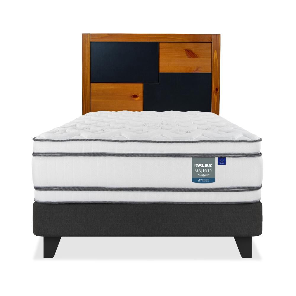 Cama Europea Flex Majesty / 1.5 Plazas / Base Normal + Respaldo image number 1.0