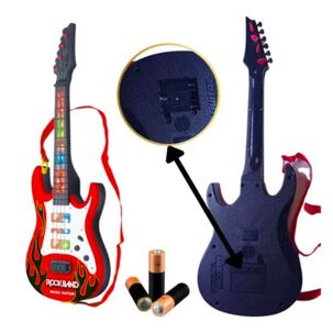 Guitarra Con Micr&oacute;fono Karaoke Rosado Con Luces