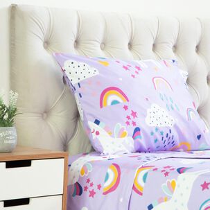 Juego De Sábanas Casaideal Kids Arcoiris / 1.5 Plazas