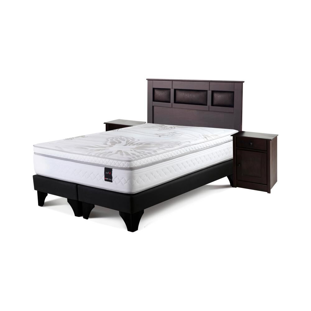 Cama Europea Rosen Art 4 / 2 Plazas / Base Dividida + Set De Maderas image number 0.0