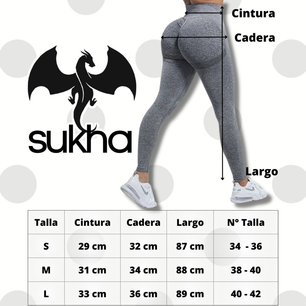 Calzas Leggings Push Up Solido Sukha Negro image number 2.0