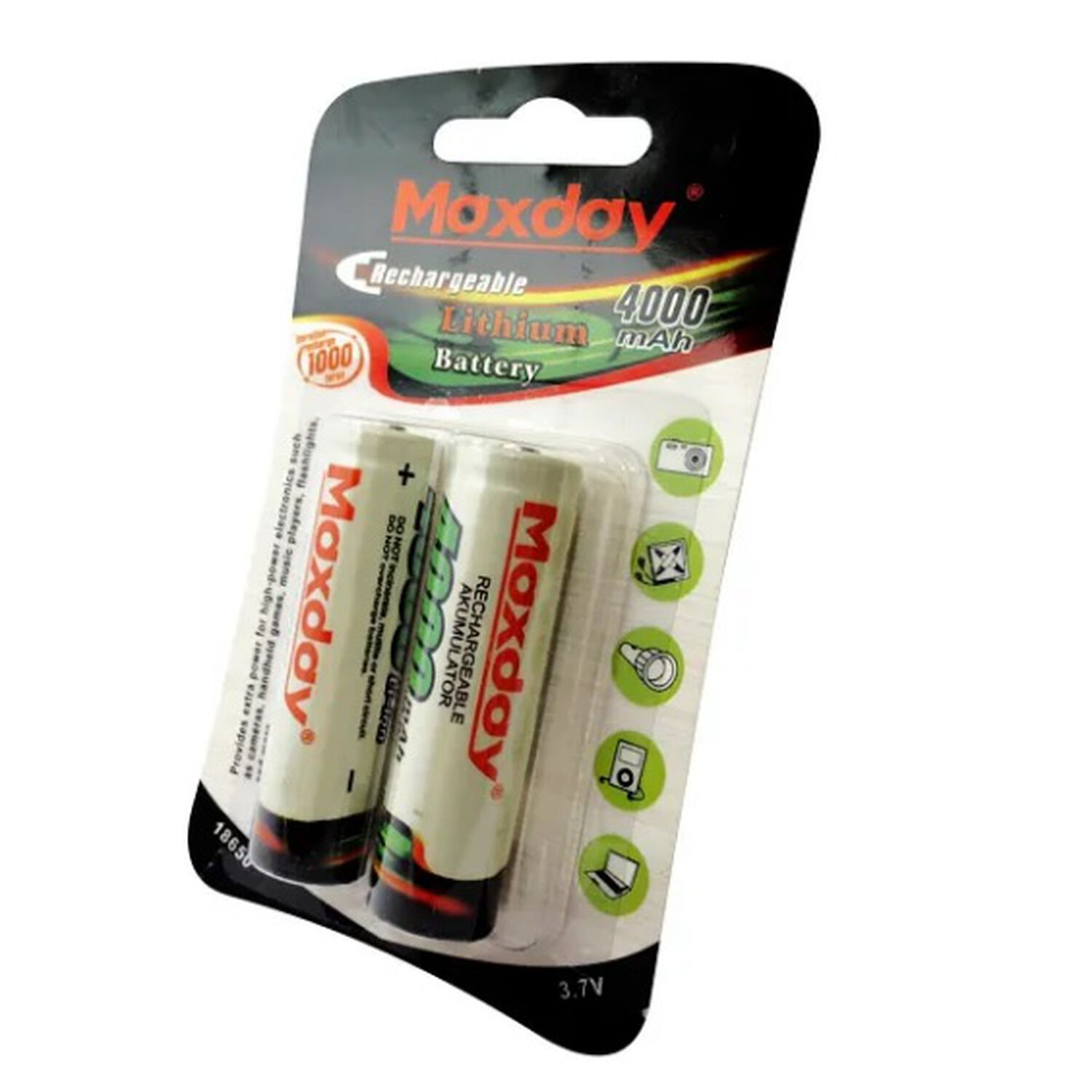 Pila Bateria Recargable 1 Unid De Litio 18650 Maxday 4000mah Con Punta Blanca image number 4.0