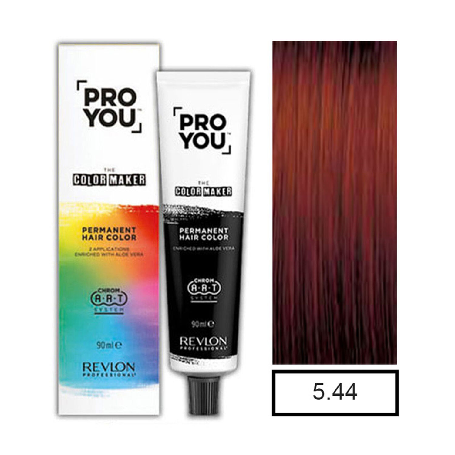 Pro You&trade; Color Maker Tintura Permanente Casta&ntilde;o Claro Cobrizo Intenso 5.44 90ml+oxidante image number 0.0