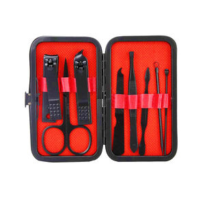 Set Manicure Y Pedicure Profesional 8 Piezas Color Negro.