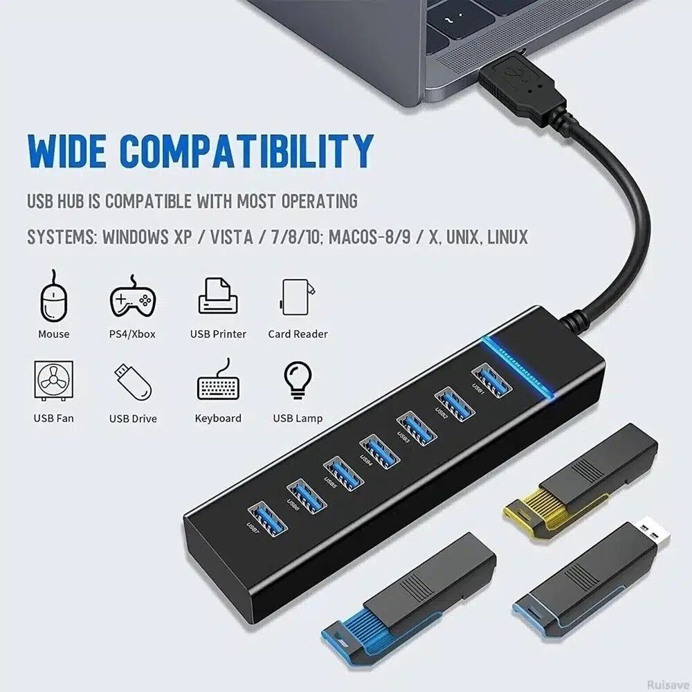 Hub Usb 3.0 De 7 Puertos Y Cable Largo De 120cm image number 3.0