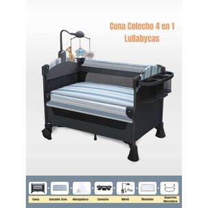 Cuna Colecho Corral Mecedora 4 En 1 Lubabycas Azul