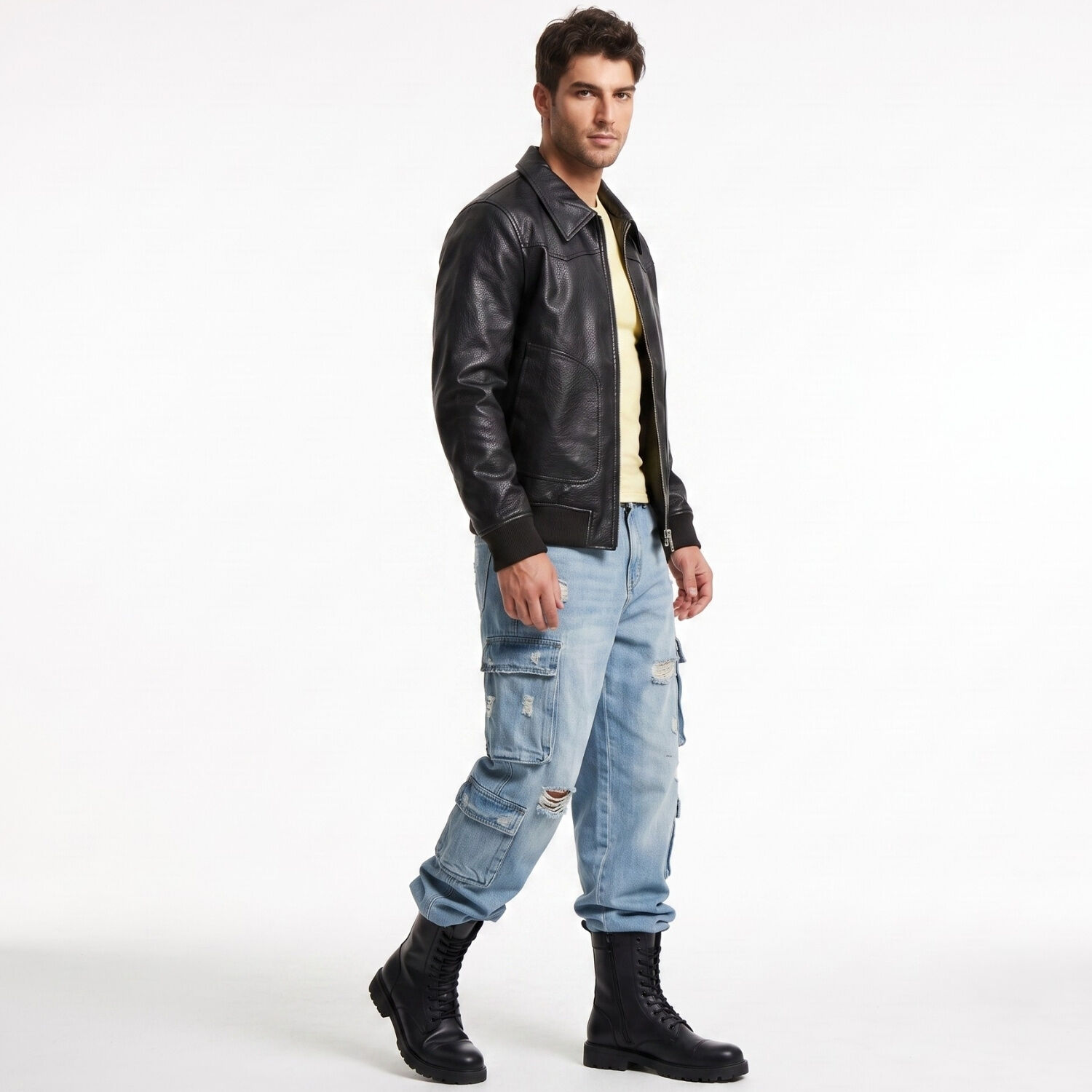 Chaqueta Ecocuero Soft Hombre Mathew image number 2.0