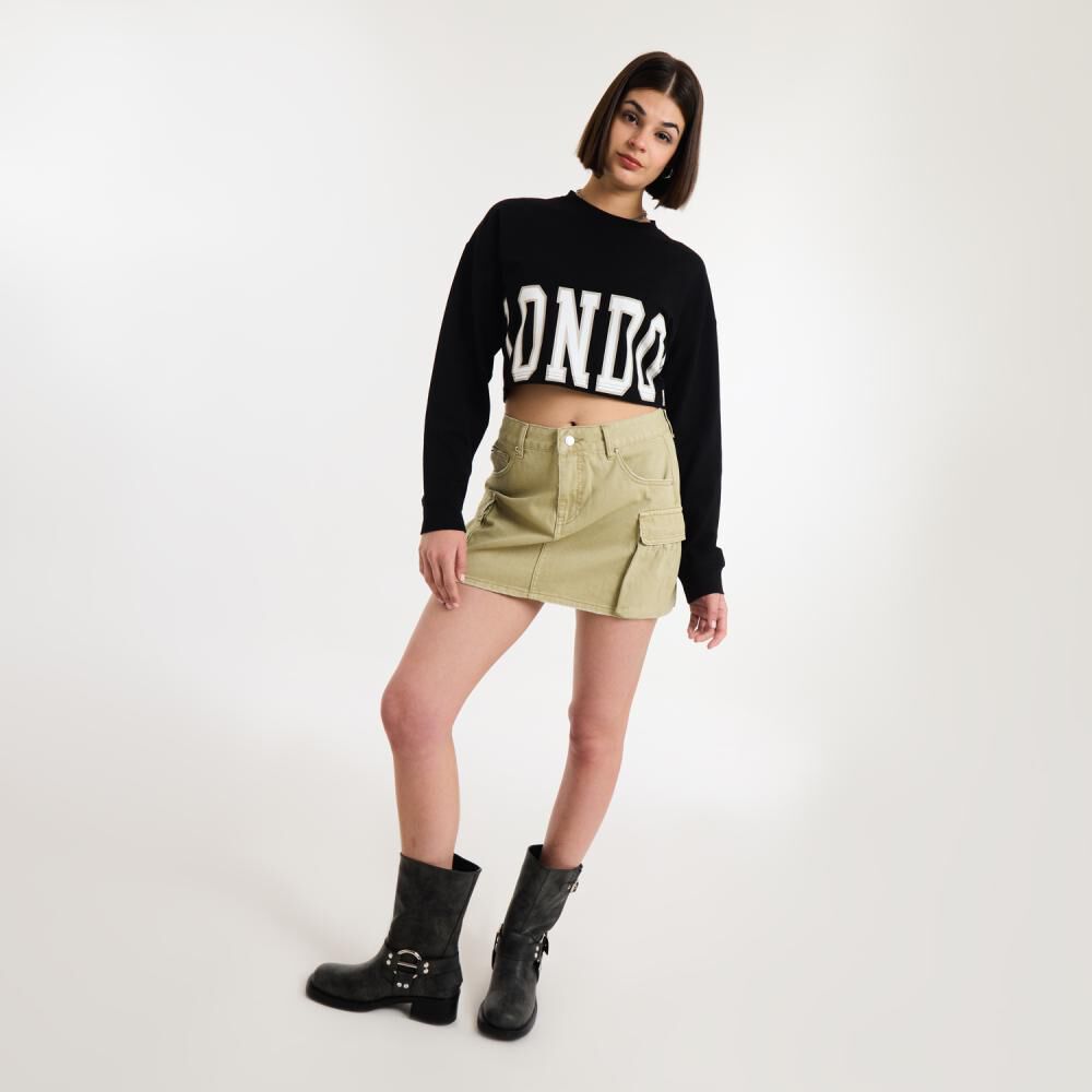 Polerón Crop Top Manga Larga Cuello Redondo Mujer Rolly Go image number 1.0