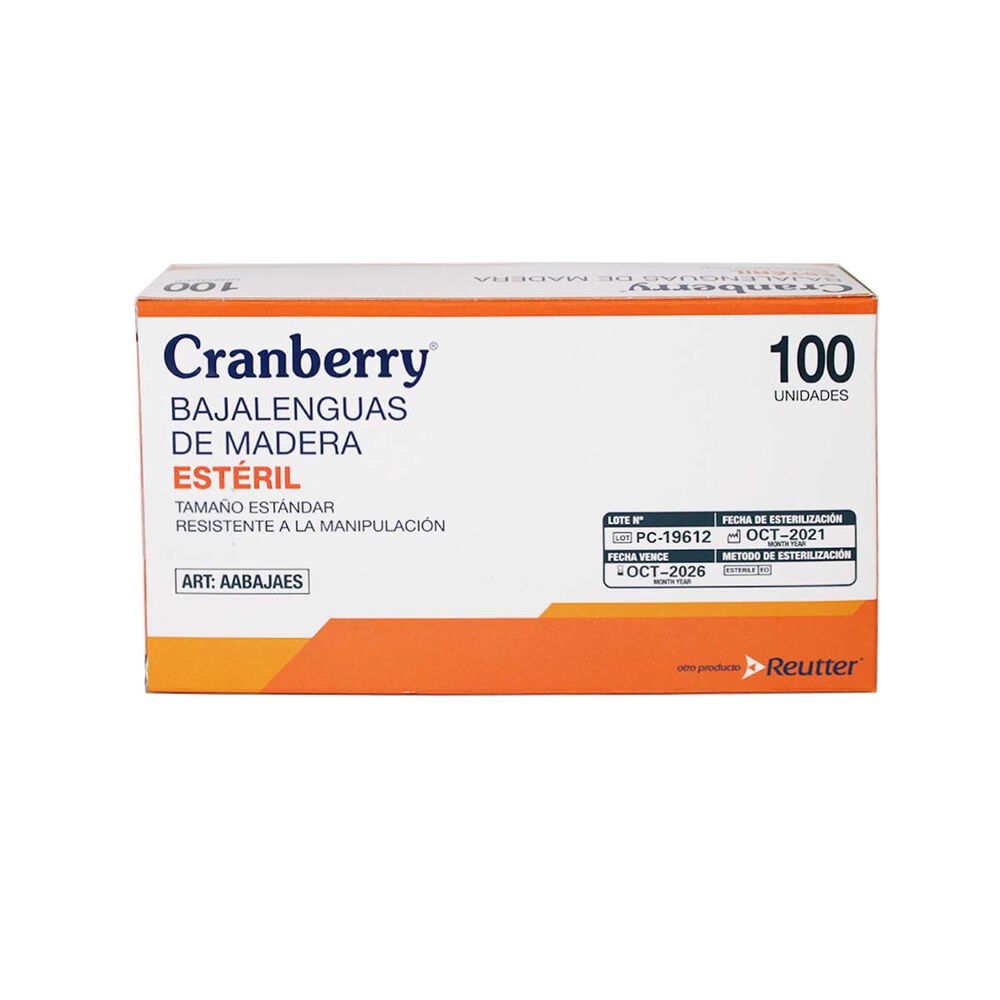 Bajalengua De Madera Estéril Desechable Cranberry 100 Unids image number 5.0