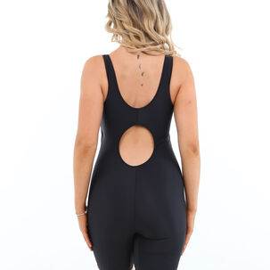Traje De Baño Deportivo Natacion Pierna Larga Negro