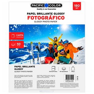 Papel Fotogr&aacute;fico Glossy Carta 180g 50 Hojas Inkjet - Ps