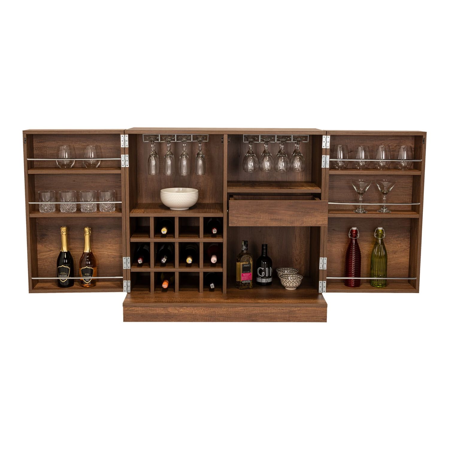 Bar Extensible 12 Botelleros 2 Puerta Fm-012o Caf&eacute; Oscuro image number 3.0