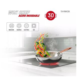 Sarten Wok Chef 30cm Aluminio Prensado Th-mwk30i Thomas