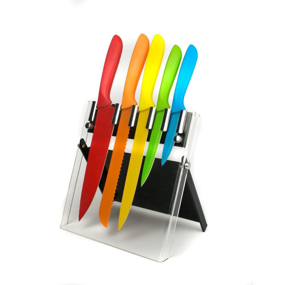 Batería De Cocina Casaideal Rojo / 7 Piezas + Set De Cuchillos + Atril Casaideal / 6 Piezas image number 6.0