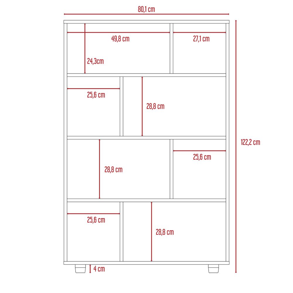 Biblioteca Modular 8 Repisas Fm-011g Gris image number 6.0