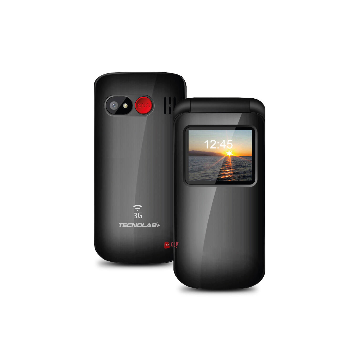 Celular Senior Adulto Mayor Modelo Almeja Color Negro - Ps image number 1.0