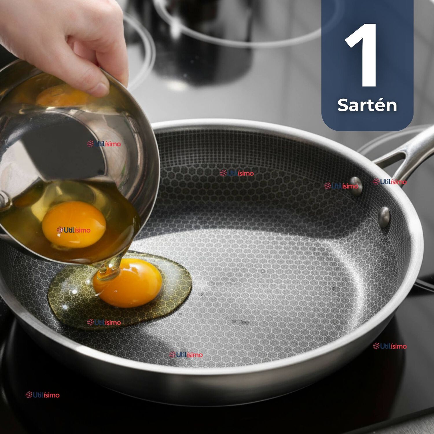 Sart&eacute;n Acero Inoxidable Antiadherente 24cm Para Cocinar Fre&iacute;r Saltear image number 0.0