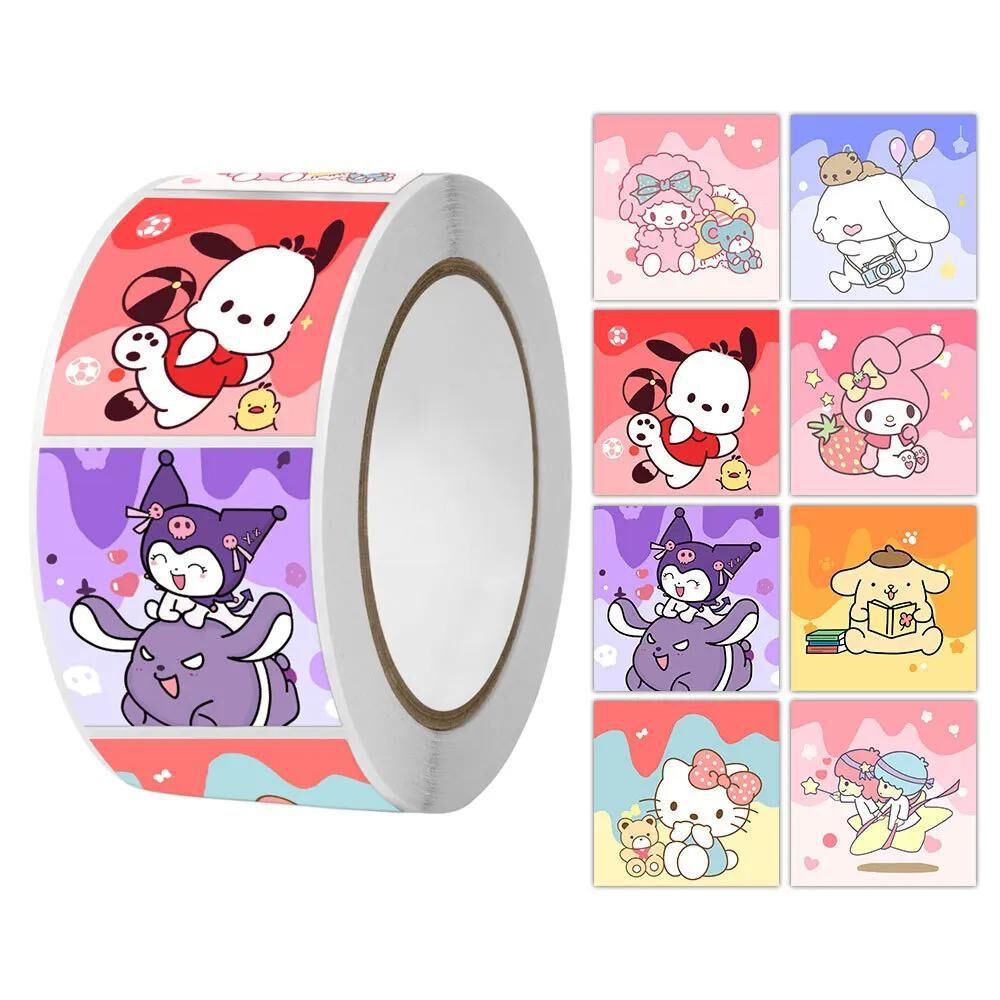 Rollo 500 U Sticker Kawaii Kuromi, Kitty, Melody Y Amigos image number 0.0