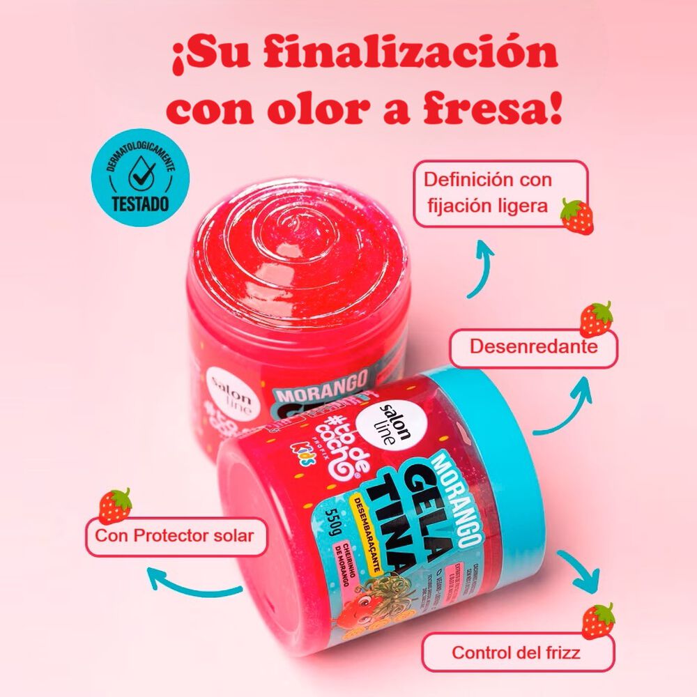 Gel Desenredante Kids Morango 550 G Salon Line image number 4.0