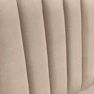 Respaldo De Cama Tubular Vertical Felpa Beige 2 Plazas
