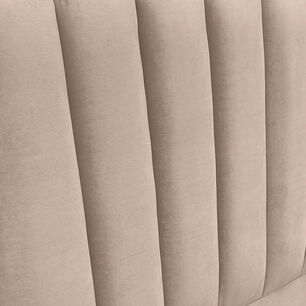 Respaldo De Cama Tubular Vertical Felpa Beige 2 Plazas