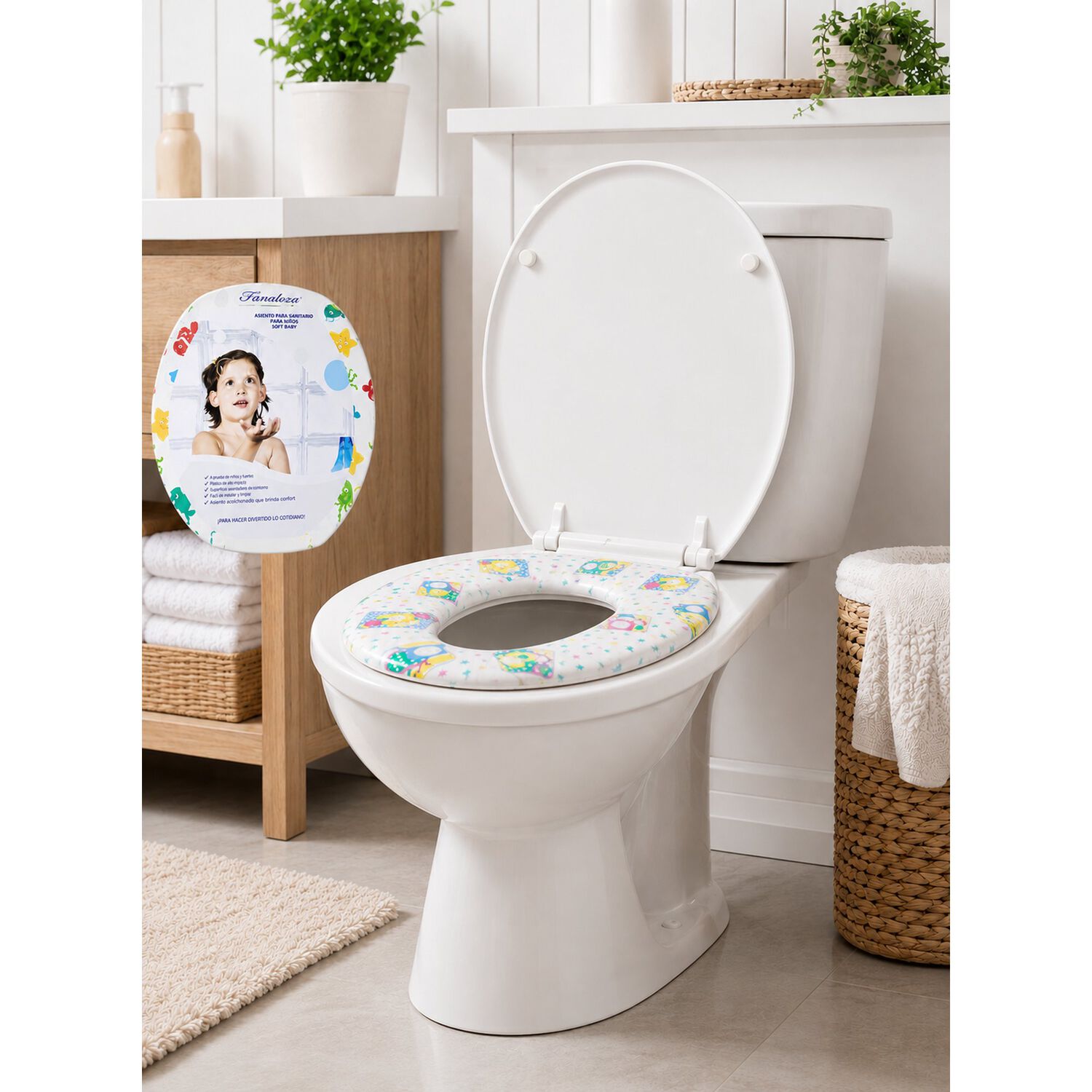 Asiento Adaptador Para Ba&ntilde;os Wc Ni&ntilde;os Fanaloza image number 1.0