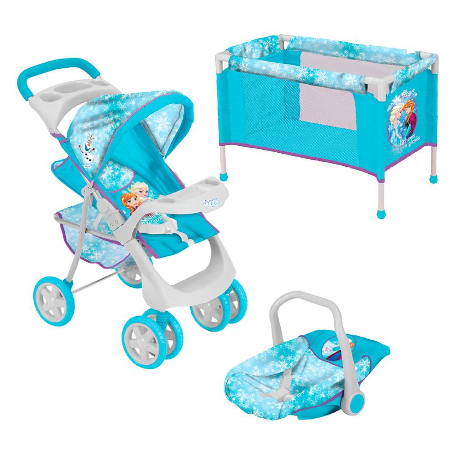 Juguete Mu&ntilde;ecas Bebesit Coche Travel Con Cuna Frozen image number 0.0