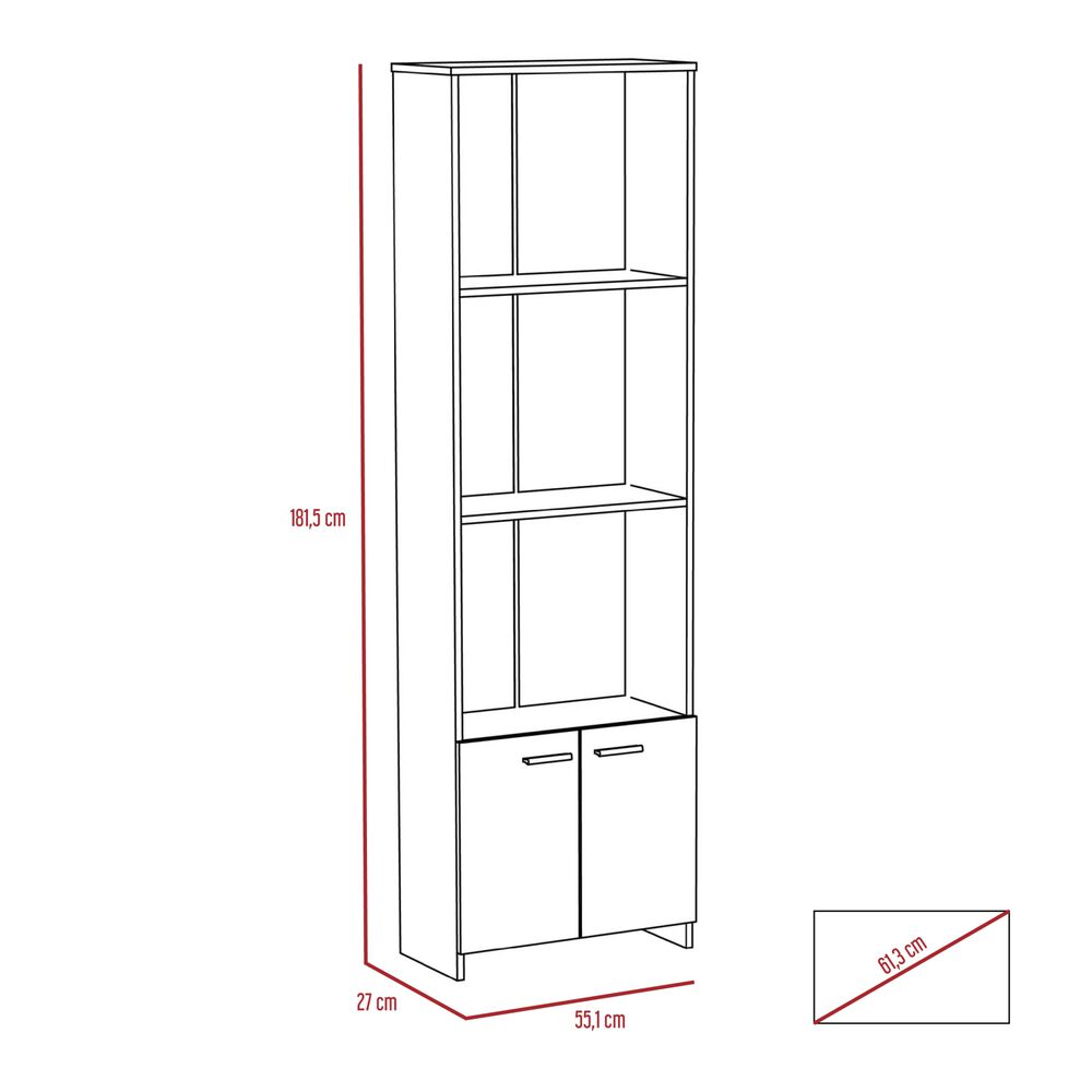 Biblioteca 2 Puertas 3 Estantes Fm-007o Caf&eacute; Oscuro image number 6.0
