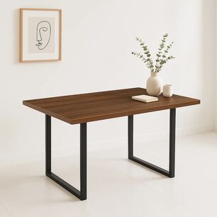 Mesa De Comedor Estilo Industrial 140x90 - Madera Oscura Walnut