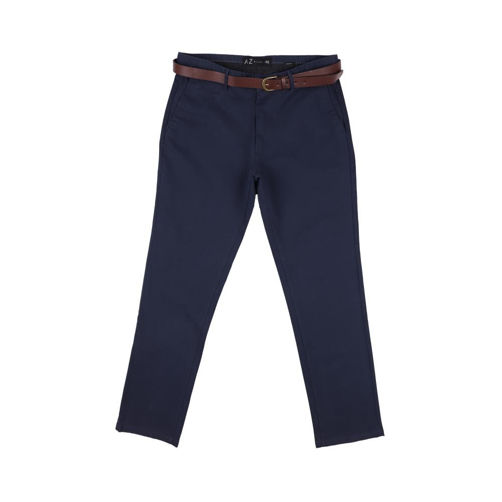 Pantalón Tiro Medio Slim Hombre Az Black image number 0.0