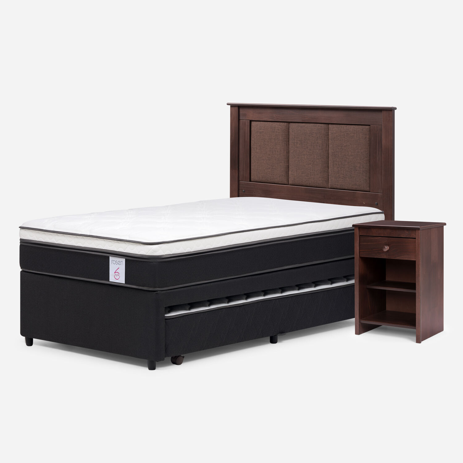 Cama Nido Rosen New Style 6 / 1.5 Plazas / Base Normal + Set De Maderas image number 1.0