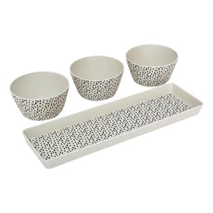 Set 3 Bowls Con Bandeja Puntos Decogreen