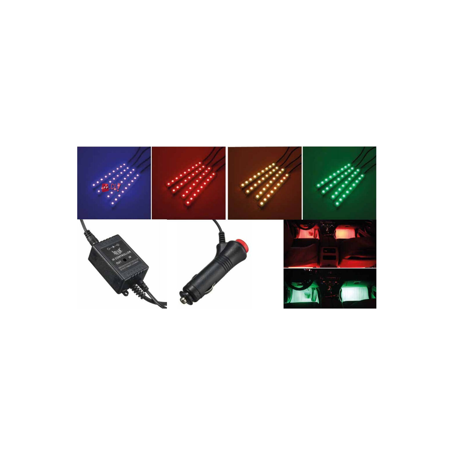 Kit De 4 Tiras Led Flexibles Rgb Para Autos - Ps image number 1.0