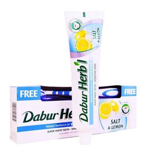 Pasta Dental Herb'l Sal & Lim&oacute;n + Cepillo De Dientes 150gr